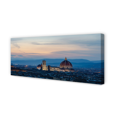 Canvas print Italy cathedral panoramic night