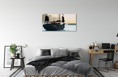 Canvas print The sea of ​​city sky ship