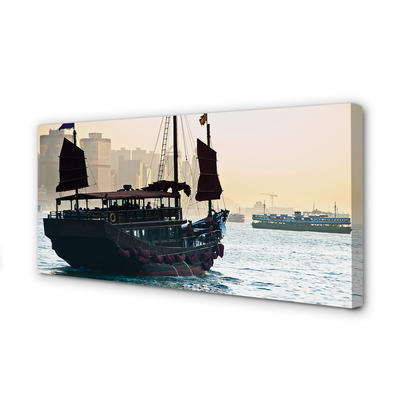 Canvas print The sea of ​​city sky ship