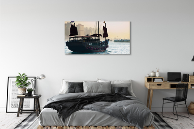 Canvas print The sea of ​​city sky ship