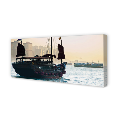 Canvas print The sea of ​​city sky ship