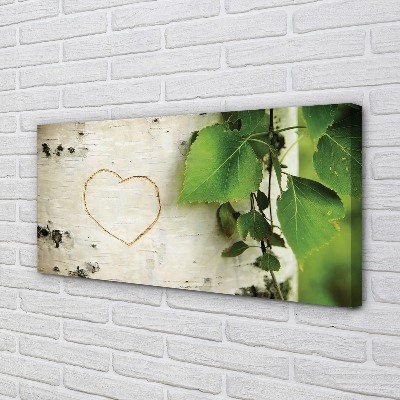 Canvas print Heart birch leaves