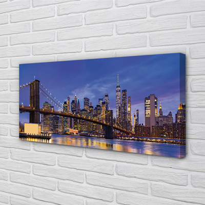 Canvas print Sunset panorama of the sun bridge