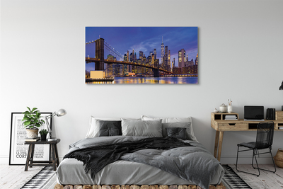 Canvas print Sunset panorama of the sun bridge