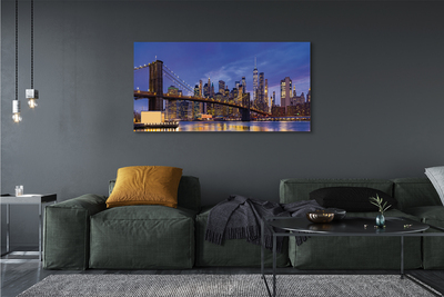 Canvas print Sunset panorama of the sun bridge