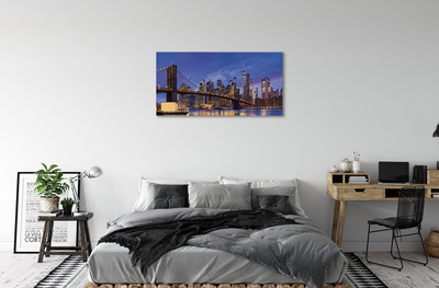 Canvas print Sunset panorama of the sun bridge