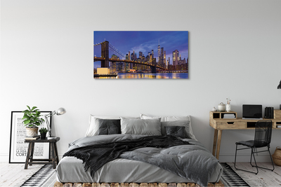 Canvas print Sunset panorama of the sun bridge