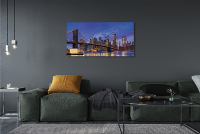 Canvas print Sunset panorama of the sun bridge