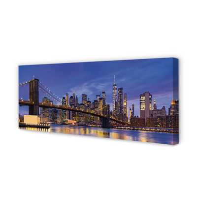 Canvas print Sunset panorama of the sun bridge