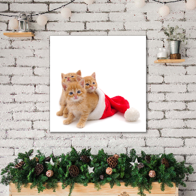 Canvas print Cats Christmas Santa Claus