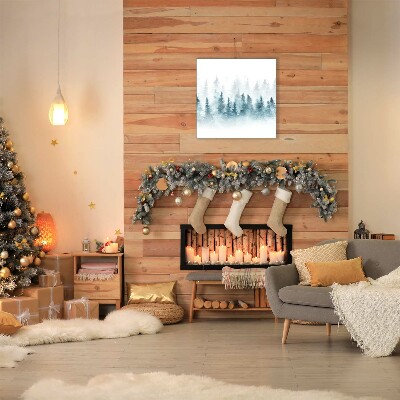 Canvas print Forest Christmas tree Christmas Snow