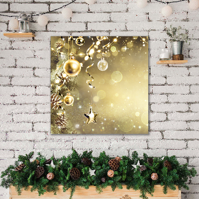 Canvas print Gold Christmas Holiday Decorations