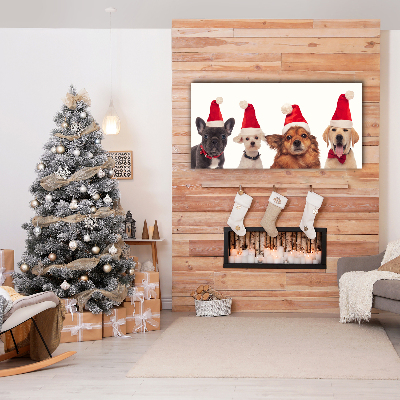 Canvas print Dogs Santa Claus Christmas