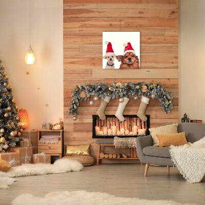 Canvas print Dogs Santa Claus Christmas