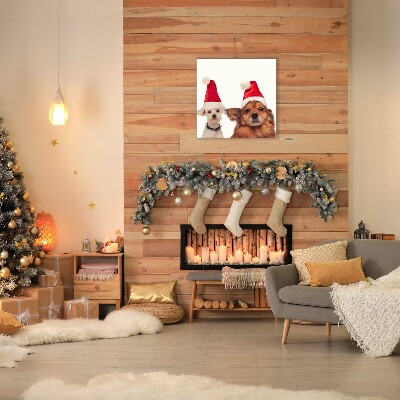 Canvas print Dogs Santa Claus Christmas