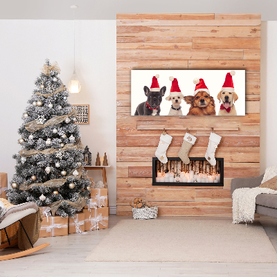 Canvas print Dogs Santa Claus Christmas