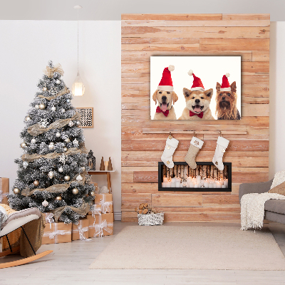 Canvas print Dogs Santa Claus Christmas