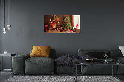 Canvas print Gifts christmas lights fireplace