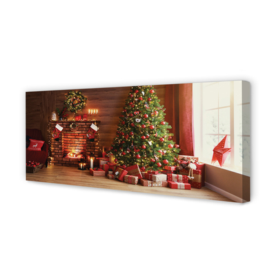 Canvas print Gifts christmas lights fireplace