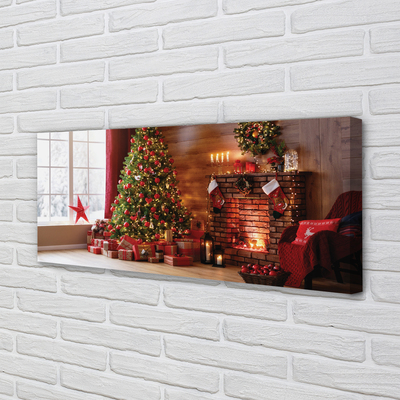 Canvas print Fireplace decoration gifts christmas tree