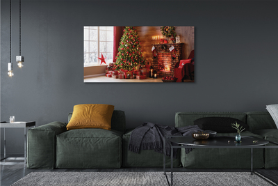 Canvas print Fireplace decoration gifts christmas tree