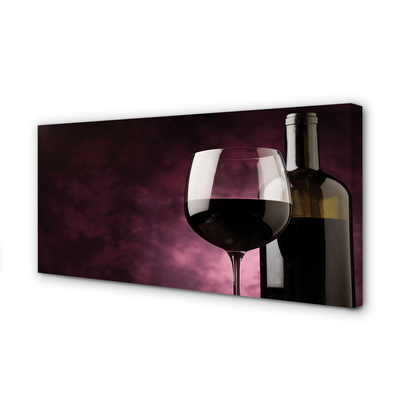Canvas print Bottle and a glass of fina