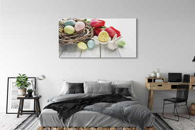 Canvas print Eggs tulips
