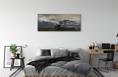 Canvas print Mountains ships