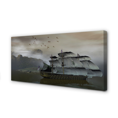 Canvas print Mountains ships