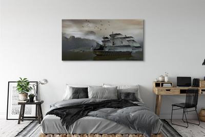 Canvas print Mountains ships