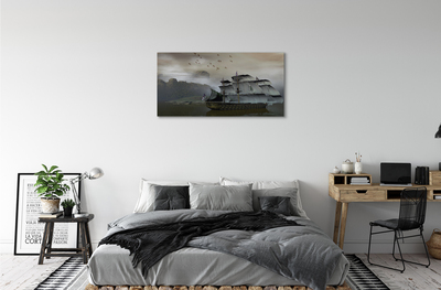 Canvas print Mountains ships