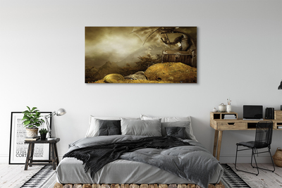 Canvas print Cloud dragon mountain gold