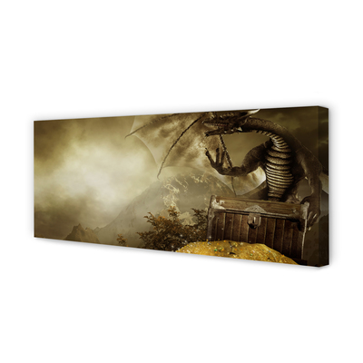 Canvas print Cloud dragon mountain gold