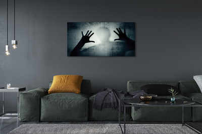 Canvas print Shadow hands and form head