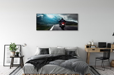 Canvas print Road mountain man sky