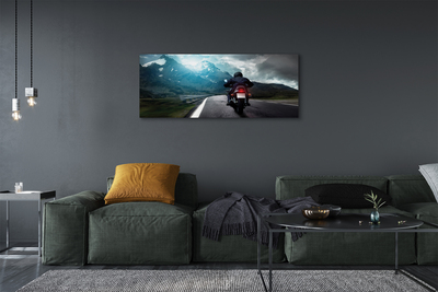 Canvas print Road mountain man sky