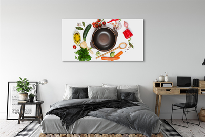 Canvas print Spoon tomato parsley