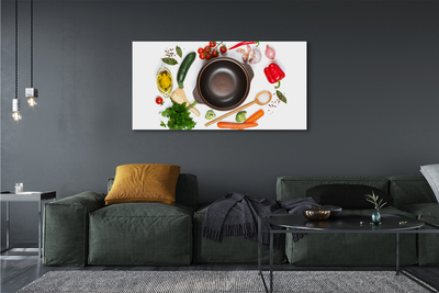 Canvas print Spoon tomato parsley