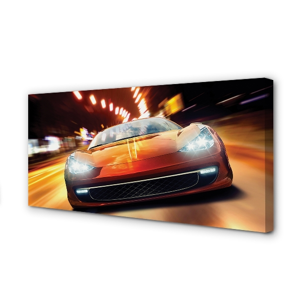 Canvas print Lights sports car city