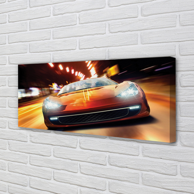 Canvas print Lights sports car city