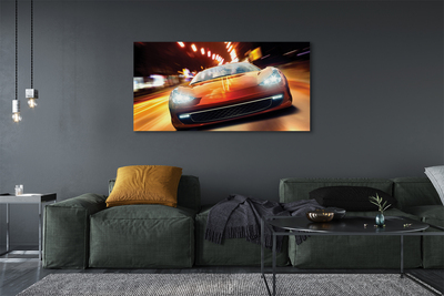 Canvas print Lights sports car city