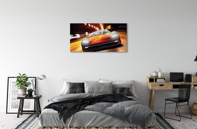 Canvas print Lights sports car city