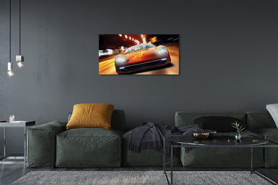 Canvas print Lights sports car city