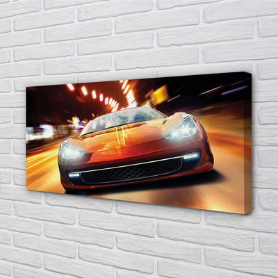 Canvas print Lights sports car city