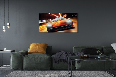 Canvas print Lights sports car city