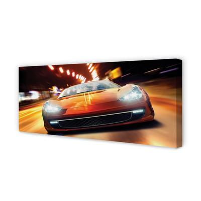 Canvas print Lights sports car city