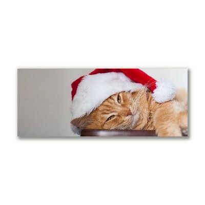 Canvas print Cat Santa Hat Christmas