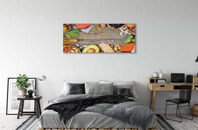 Canvas print Broccoli beans lawyer nuts