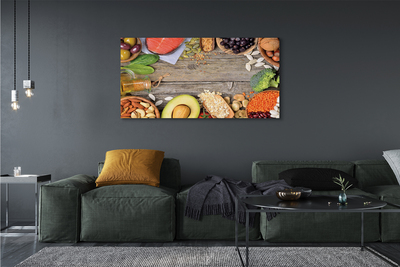 Canvas print Broccoli beans lawyer nuts