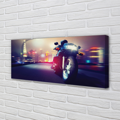 Canvas print Sky city motorcycle